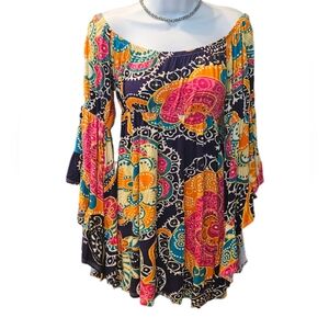 Voom by Joy Han Women's  Mini Dress Cold Shoulder Bright Colors Size M